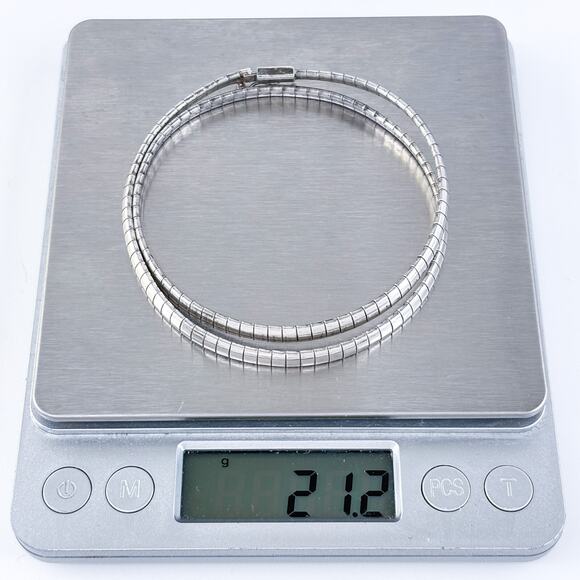 AS IS Vintage Italy Sterling Silver 925 4.2mm Omega Necklace 16" - Picture 7 of 7